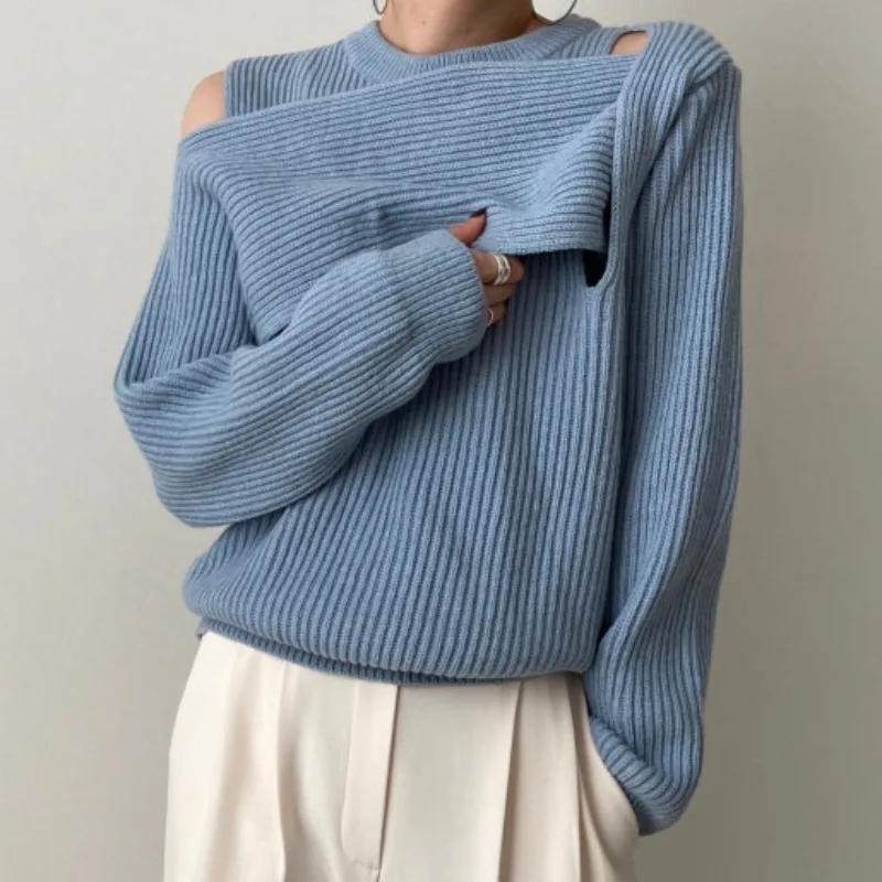 

Sweater y2k korean style vintage women crochet knitted fashion mujer argyle kawaii cute ugly oversize 2020 2021 aesthetic sueter