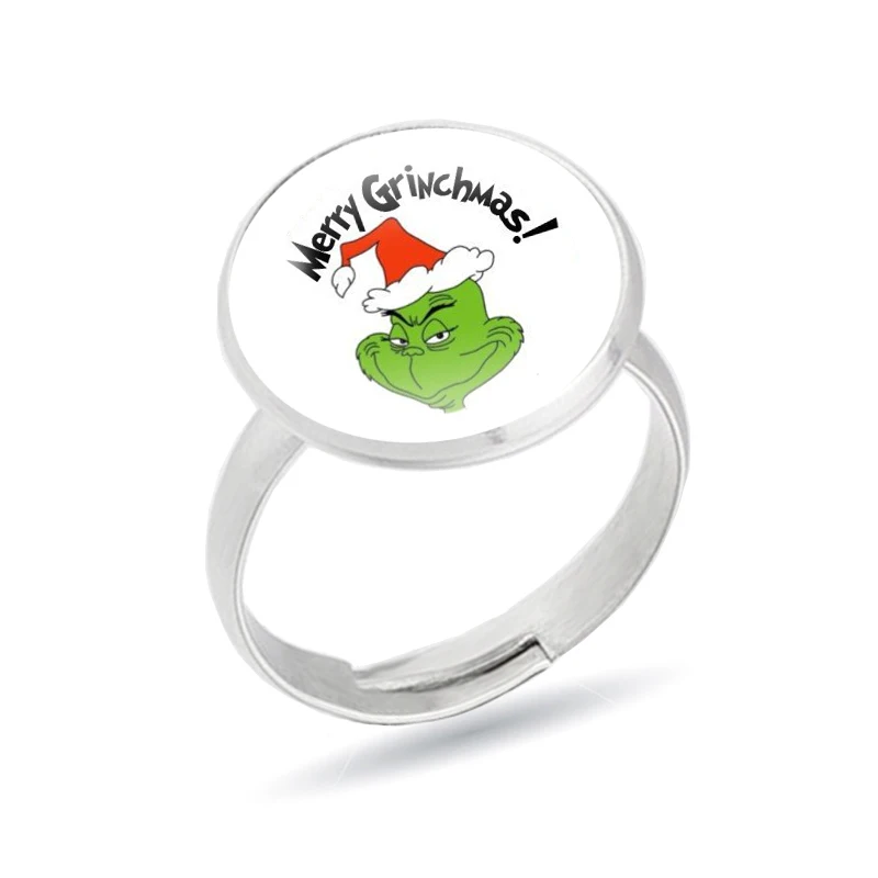Мультяшные кольца Grinch забавные зеленые волосы монстр художественное