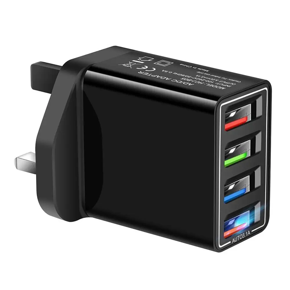 4 порта Быстрая быстрая зарядка QC 3 0 usb-хаб настенное зарядное устройство 3.1A