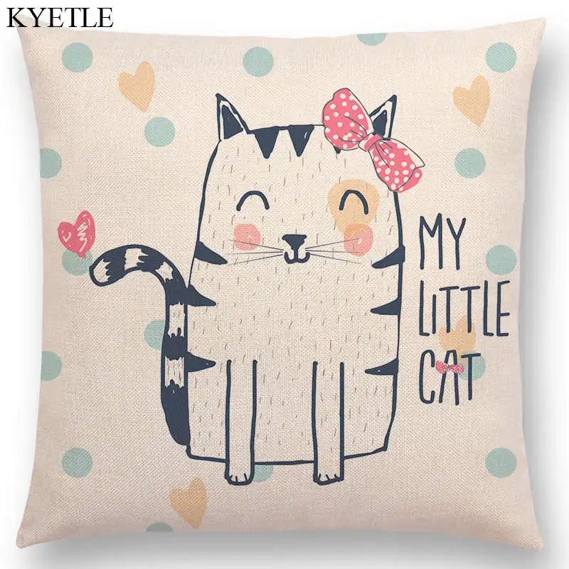 New Cute Cartoon Animals Forest Nature Bear Rabbit Cat Penguin Lion Tiger Bee Happy Cushion Cover Sofa Throw Pillow Case | Дом и сад