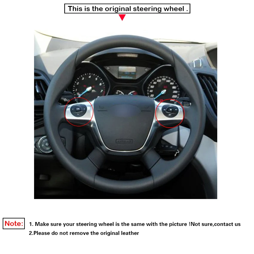 Черный PU Искусственная Кожа Мужская прошитая вручную чехол рулевого колеса