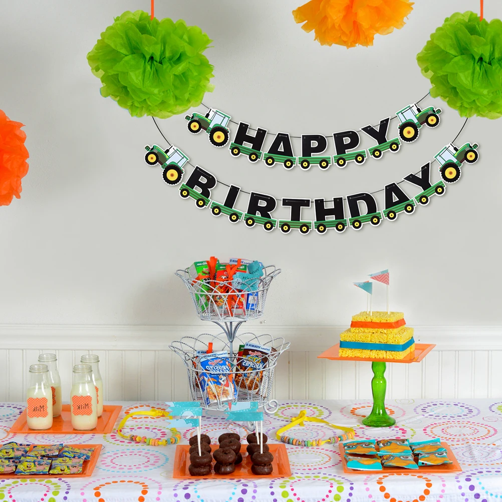 Экскаватор печати вечерние воздушные шары с бумажной кисточкой баннер и вафли