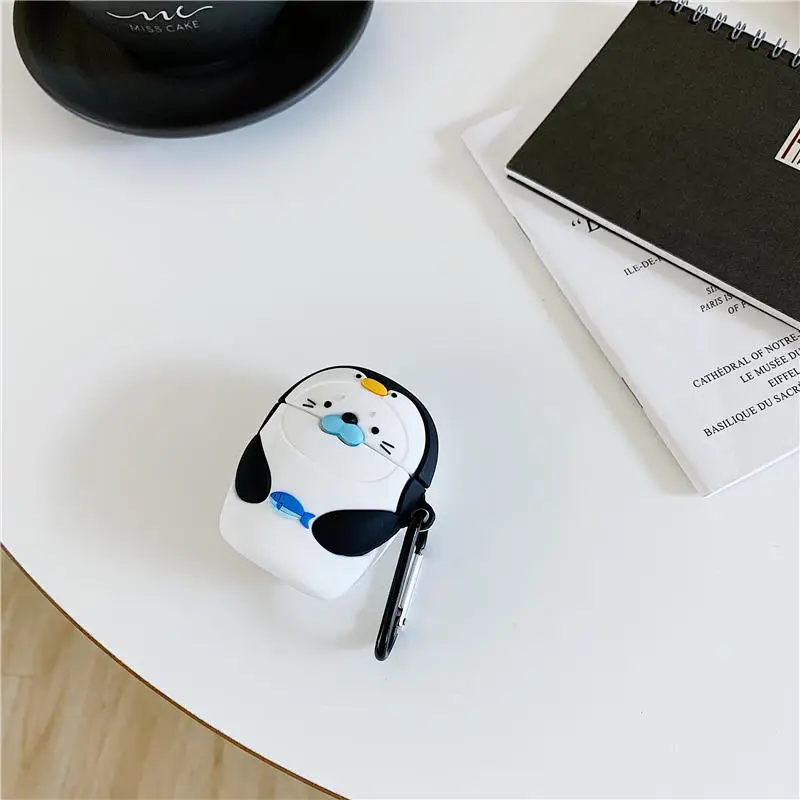 Для Apple AirPods Kawaii Penguin чехол 3D милый мультфильм уплотнение рыба беспроводные наушники крышка оболочка для Airpods 2 Earpods аксессуары