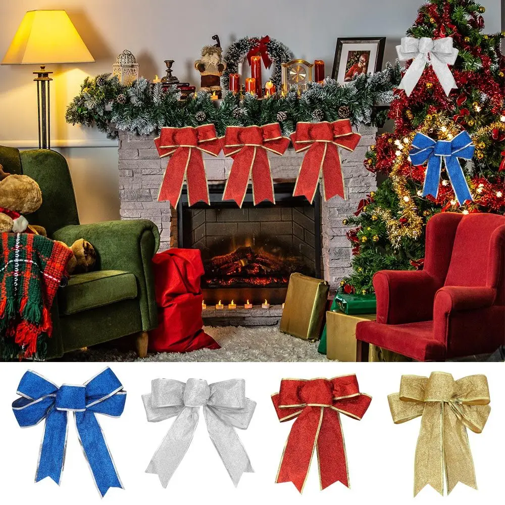 

25cm Fashion Craft Party Decoration DIY Gift Bows Wedding Supplies Bowknot Christmas Tree Hanging Xmas Ornament