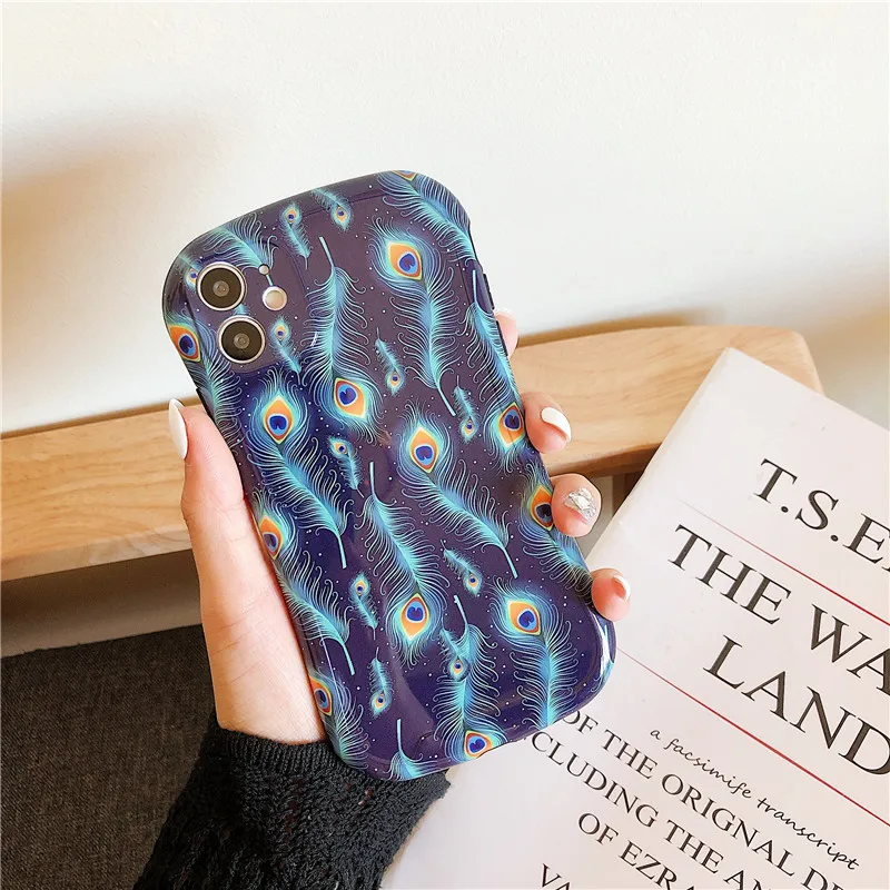 Роскошный чехол для телефона с павлиньими перьями iphone 11 Pro Max 7 8 plus X XR XS SE 2020 задняя