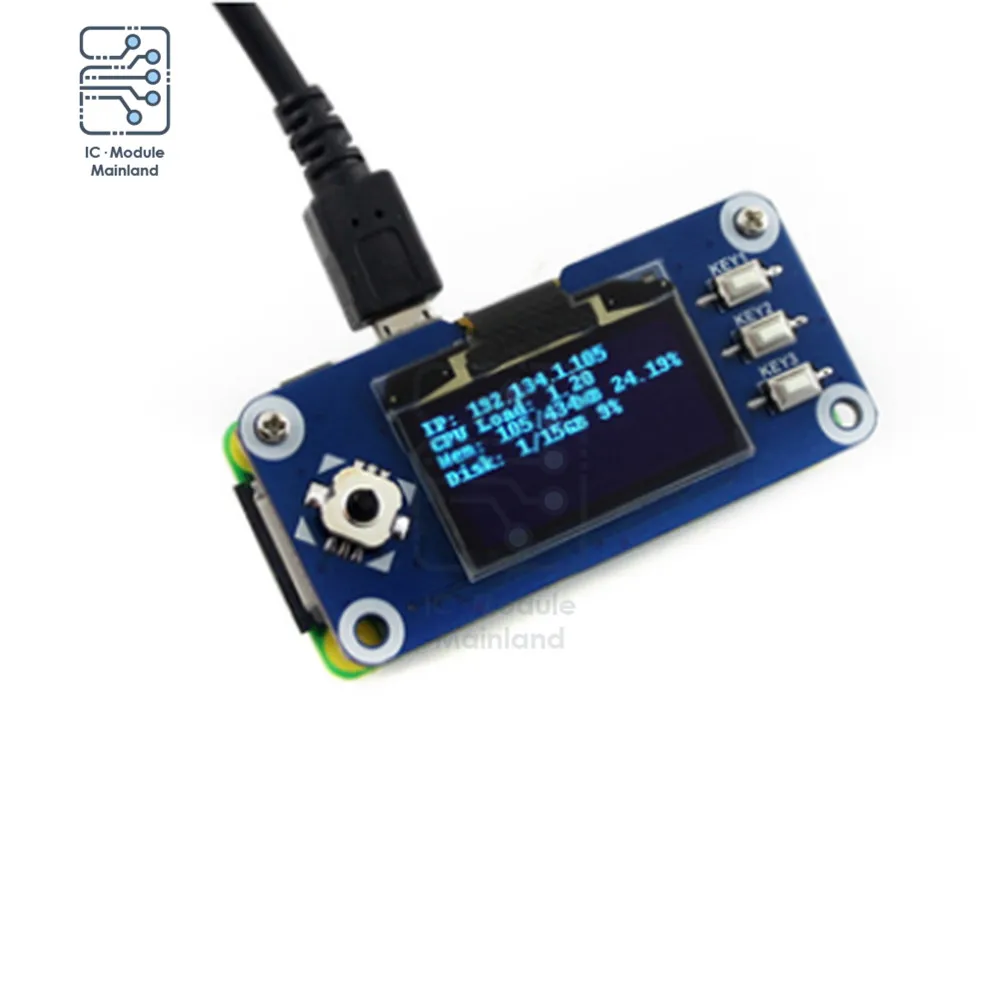Дисплей OLED 1 3 дюйма для Raspberry Pi 2B/3B/3B +/Zero W x 64 пикселей интерфейс SPI I2C IIC встроенный