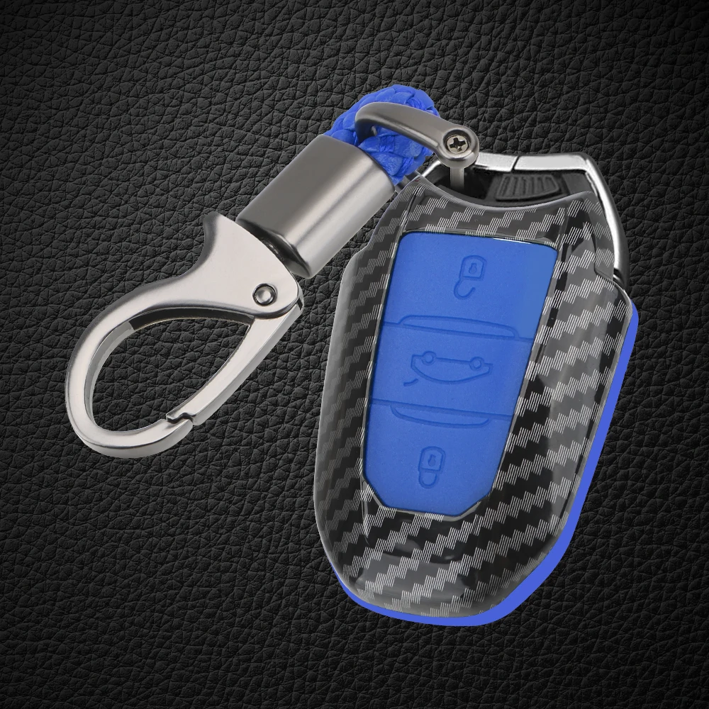 

Чехол для автомобильного ключа чехол для ключей с брелоком из АБС-углеродного волокна чехол для ключей 1 комплект