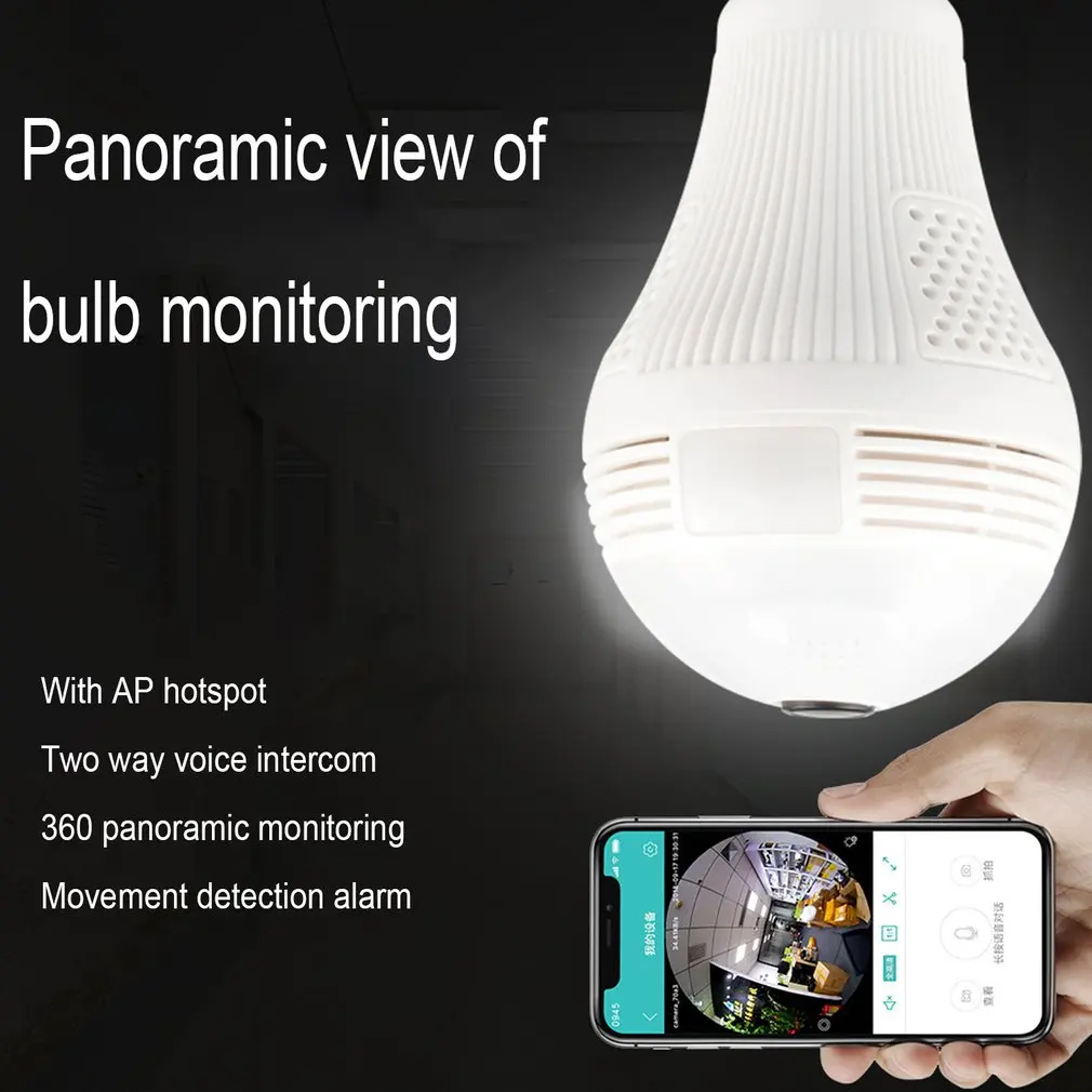 

Wifi Panorama Camera Security Lamp Panoramic Bulb CCTV Video Wireless Ip Camera Surveillance Fisheye Vision Camera