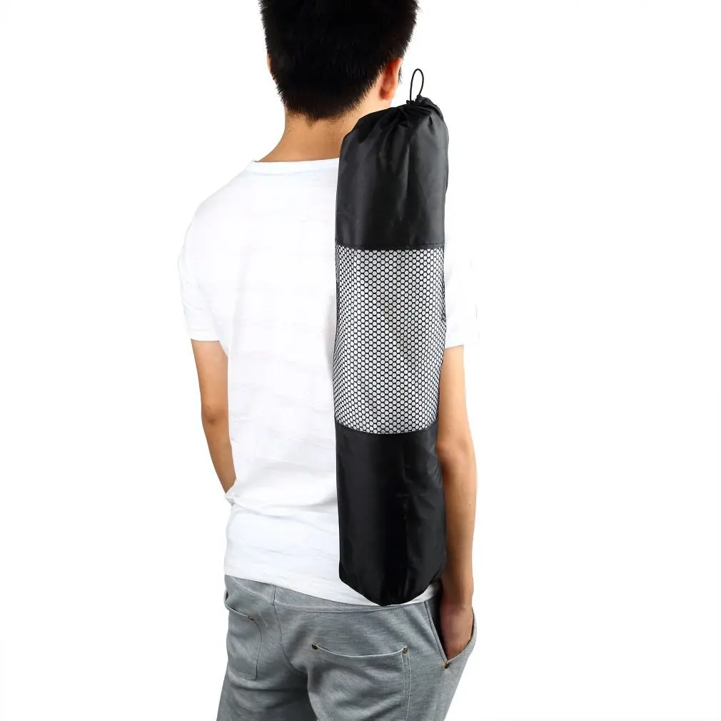 Portable Yoga Pilates Mat Nylon bag Carrier Mesh Center Adjustable Strap Carry Storage Rolling Type Vaccum Compressed Bags | Спорт и