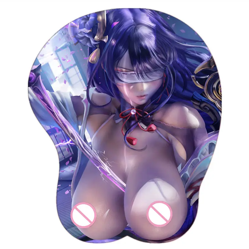 Игровой коврик для мыши Genshin Impact Raiden Shogun Hutao Eula с аниме девушкой Big Oppai грудь