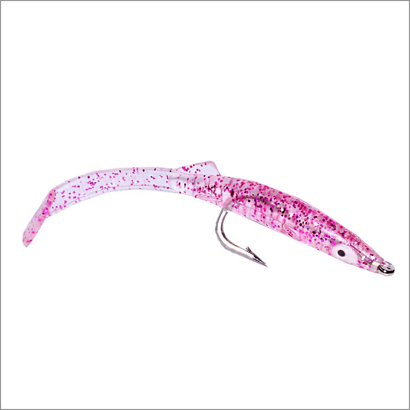 6 шт./лот рыболовная приманка для угрей белые синие мягкие приманки с крючком 8 см 2