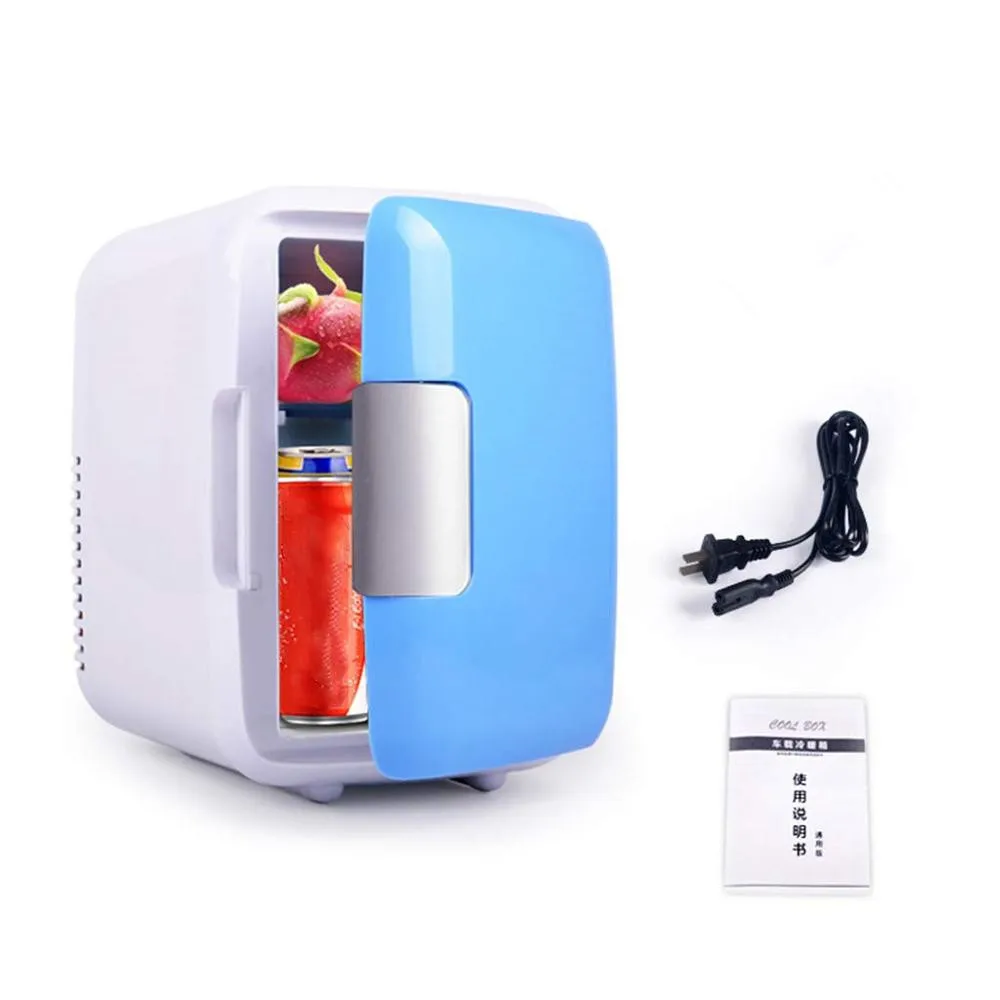 blue home use Двойное использование 4L домашнего использования автомобиля холодильники мини-Холодильники Морозильник охлаждение, отопление коробка холодильник для косметики макияж холодильники - Цвет: blue home use