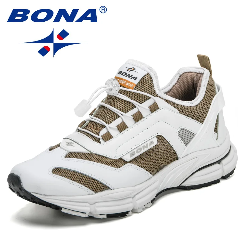 BONA 2021 New Designers Action Leather Jogging Shoes Man Sport Running Shoes Sneakers Men Tennis Outdoor Training Shoes Man Soft