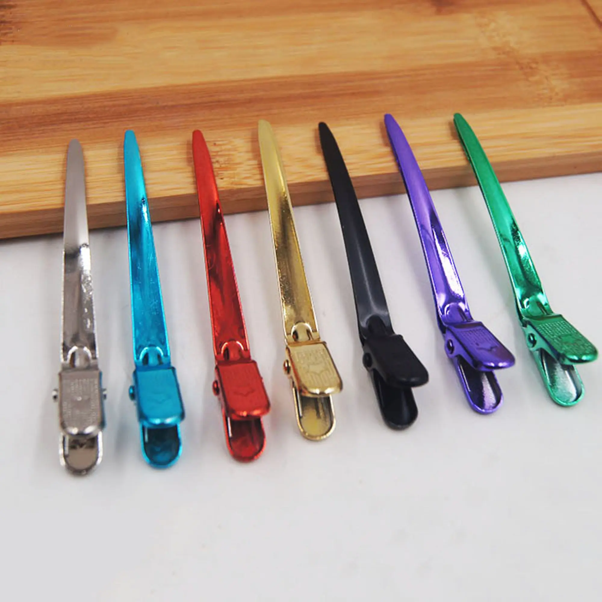 6 шт./лот цветной стальной зажим для парикмахерской разделения a word в форме