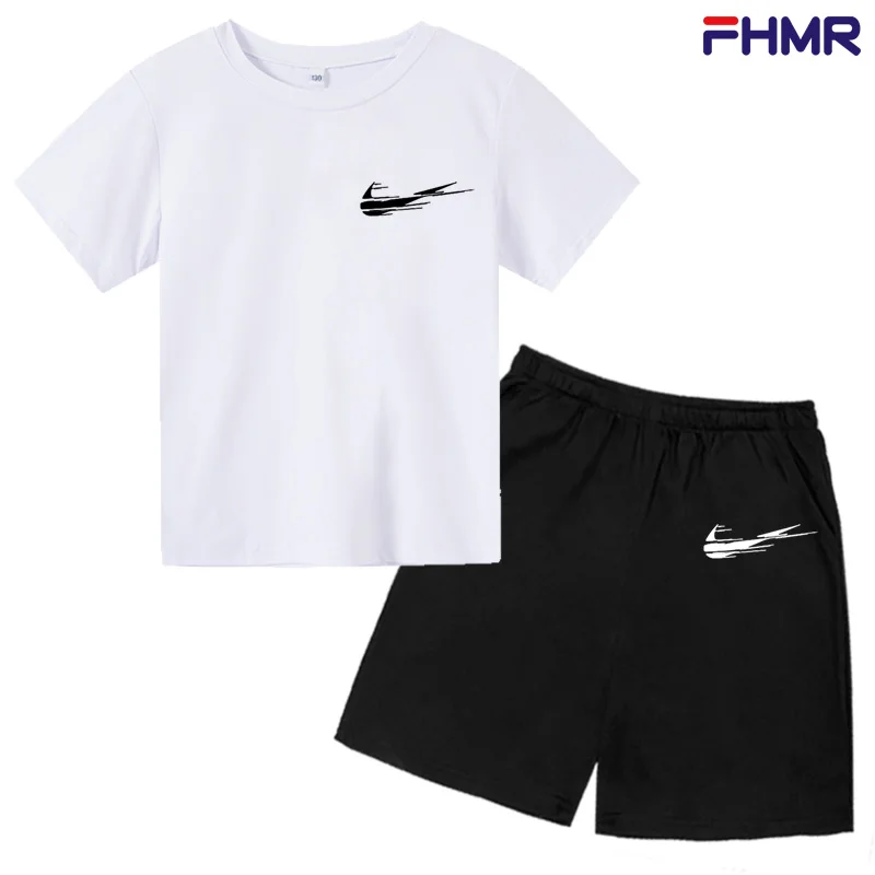 

New boys' clothing, children's clothing, T-shirt, brand printing, T-shirt, shorts, boys' suit, casual sports jumpsuit, children'