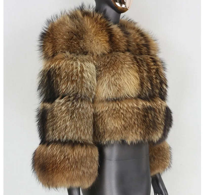 Winter Jacket Women Big Fluffy Artificial Fur Coat Fake Raccoon Fur Thick Warm Outerwear Streetwear No Removable Vest Y892