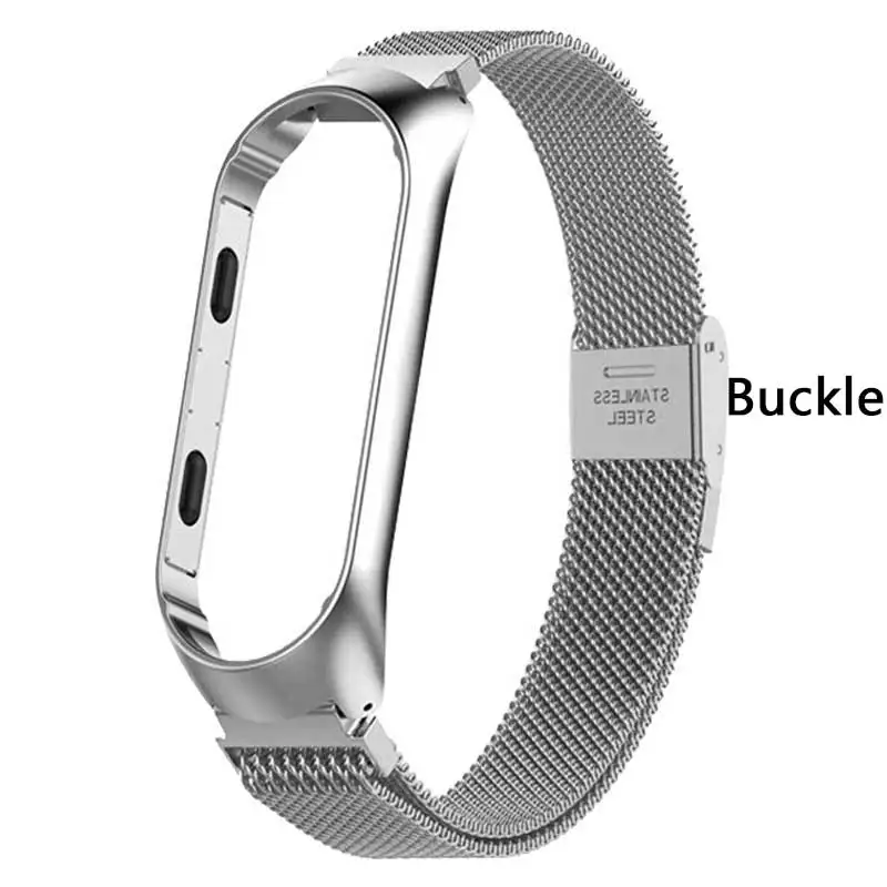 Buckle Sliver Rovtop ремешок для Xiaomi Mi группа 3 ремешок для Xiaomi Mi группа 3 браслет для Xiaomi Mi группа 3 металлические Безвинтовые нержавеющая сталь - Цвет: Buckle Sliver