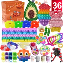 Fidget Toys Kit Stretchy Strings Push Pack Adults Squishy Sensory Anti Stress Relief Figet Toys Set Antistress Toy Combination