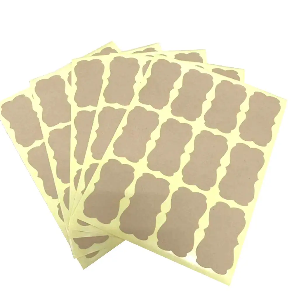 Наклейки из крафт-бумаги пустые 120 шт. | Канцтовары для офиса и дома