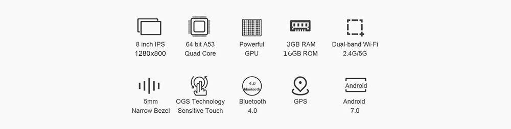 Teclast P80 Pro планшетный ПК 8 дюймов расширение TF карта WiFi HDMI gps MTK8163 1,3 ГГц 3 ГБ ОЗУ 16 ГБ 32 Гб ПЗУ четырехъядерный двойной камеры 5000 мАч