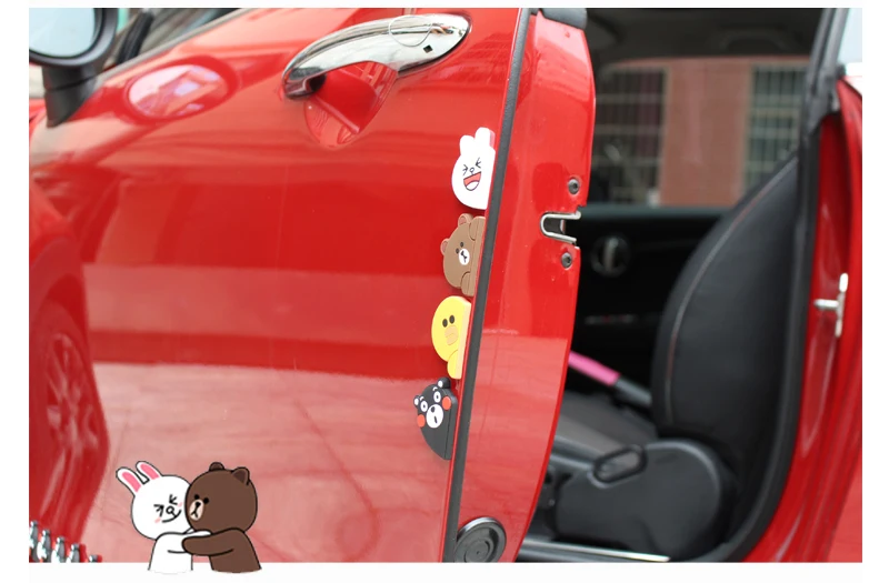 

Пара забавных милые стикеры на автомобиль мультфильм анти-столкновения защита наклейки двери автомобиля зеркало заднего вида щитки автомо...