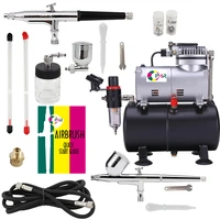 ophir 2x dual action airbrush kit 0 2mm 0 3mm 0 5mm air tank compressor for tattoo hobby model paint 110v220v ac090004a074