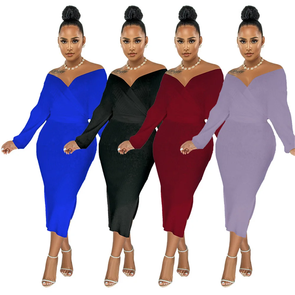 

Женская Однотонная юбка с V-образным вырезом, в полоску