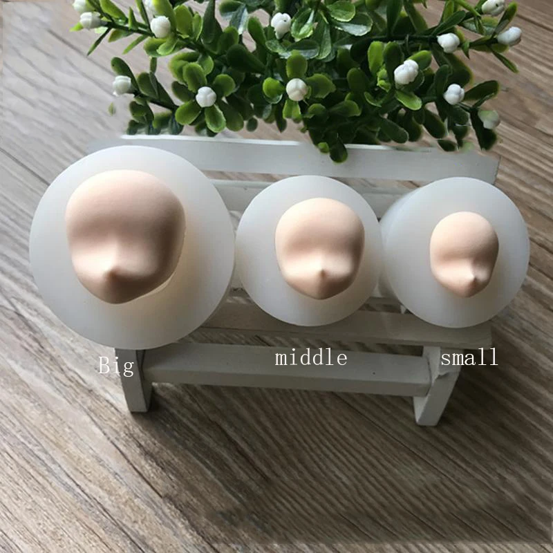 

1 Pcs 3D Women Face Soft Clay Mold Tools Universal Silicone Fondant Cake Pottery Handmade Big Middle Small 3 Types Size DIY
