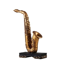 american village style retro saxophone ornament resin vintage miniatures music instrument figurines home decor accessories gifts