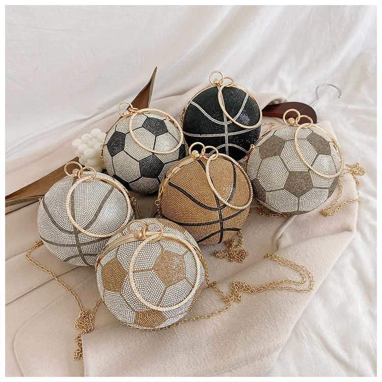 

Женская Индивидуальная сумка на цепочке со стразами, Корейская сумка-мессенджер через плечо для баскетбола/футбола, повседневные Мини-коше...