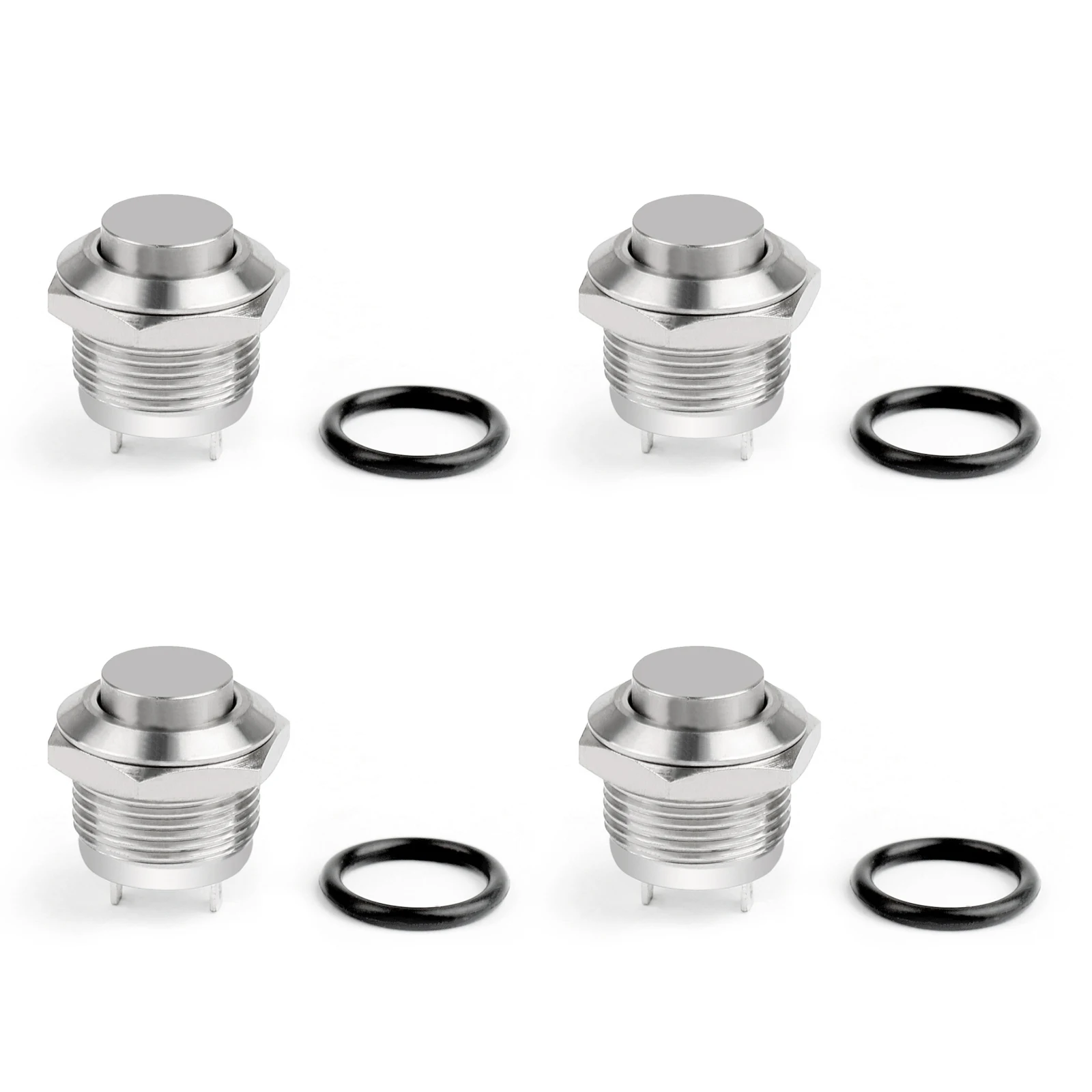 

Artudatech 4 шт. Mini 2 Pin 12 мм металлическая кнопка Мгновенный Переключатель водонепроницаемый высокий круглый