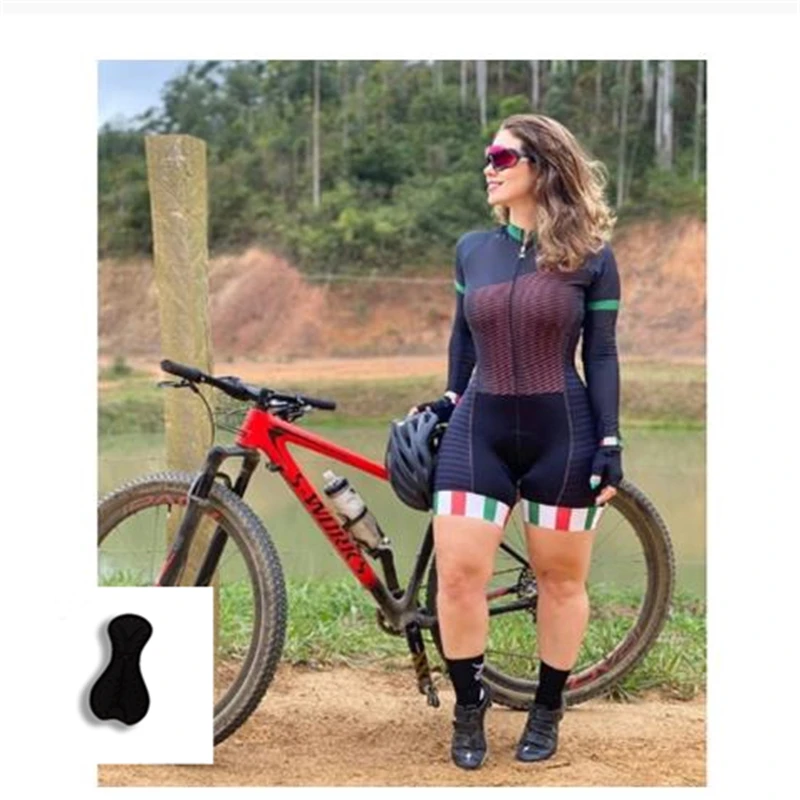 Летний комбинезон с коротким рукавом облегающий комплект Женская велосипедная