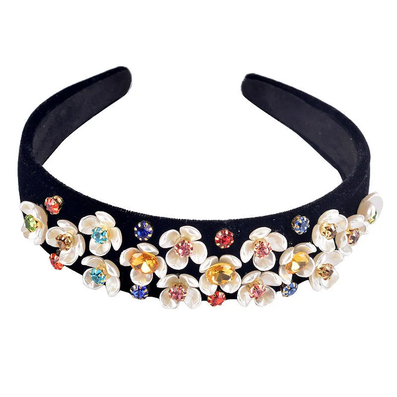 Модная повязка на голову в стиле барокко цветок жемчуг тиара Хрустальная