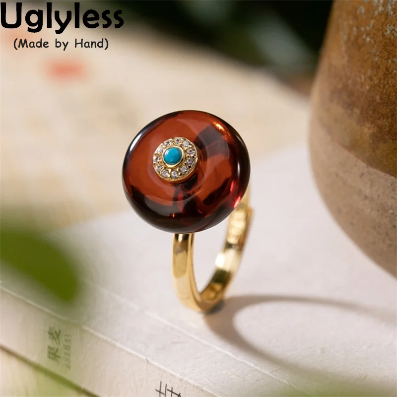 

Пуговицы и серьги-гвоздики Uglyless для женщин кольца с натуральной кровью янтарные красные кольца золотые бирюзовые Ювелирные наборы из сереб...