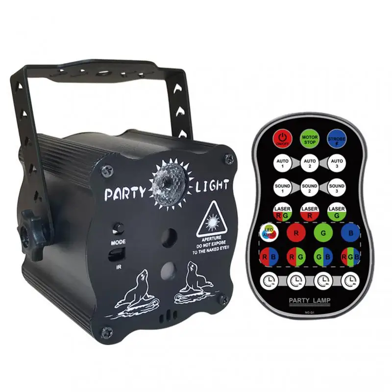

New LED Disco Stage Light USB Rechargeable RGB Laser Projection Lamp Wireless Controller Effect Lights Party DJ KTV Ball