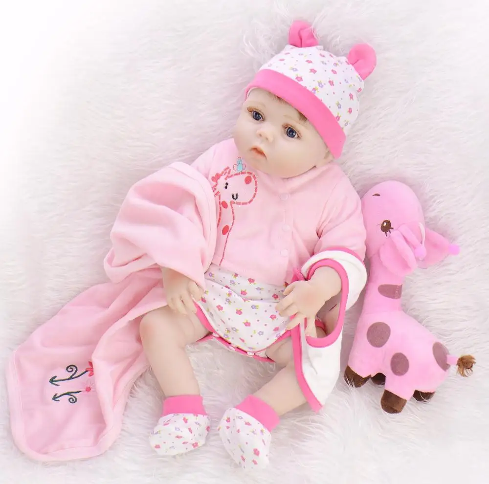 

22-23Inch Reborn Doll reborn 3/4 Silicone Body Realistic Newborn Toys Girl Children Surprise Baby Friends Doll 55Cm Pop Gifts