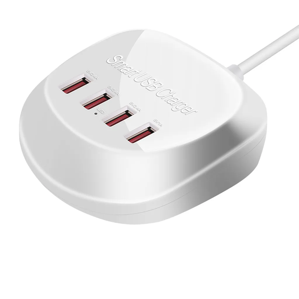 4 Порты и разъёмы 2.4A зарядное устройство с быстрой зарядкой, USB Зарядное устройство магазином розничной торговли при электрическая розетка с USB док-станция для iPhone X/8/8 Plus ЕС штепсельная вилка американского стандарта Великобритании штепсельная вилка австралийского стандарта