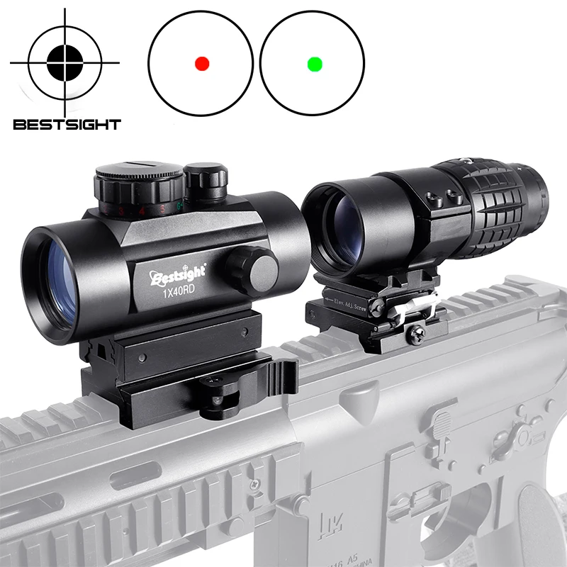 3X лупа прицел Компактный Тактический Флип с голографическим прицелом 1X40 Красная