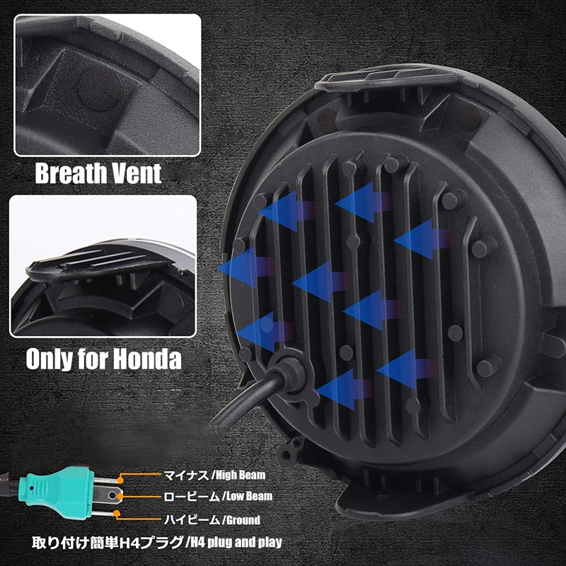 7 дюймовые фары для мотоцикла H4 50 Вт светодиодная лампа H onda CB400 CB750 CB1300 Hornet 250 600 900