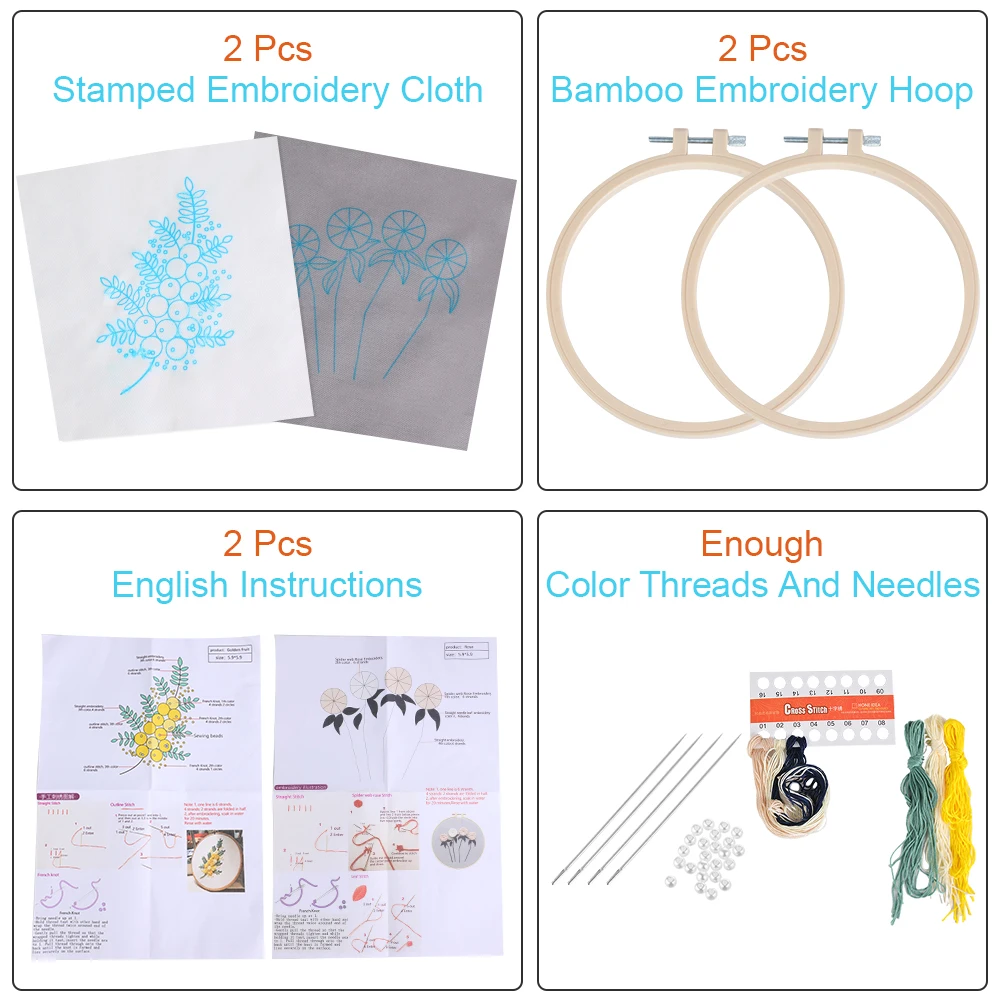 Набор для вышивания с цветочными растениями цветных нитей|Вышивка| |