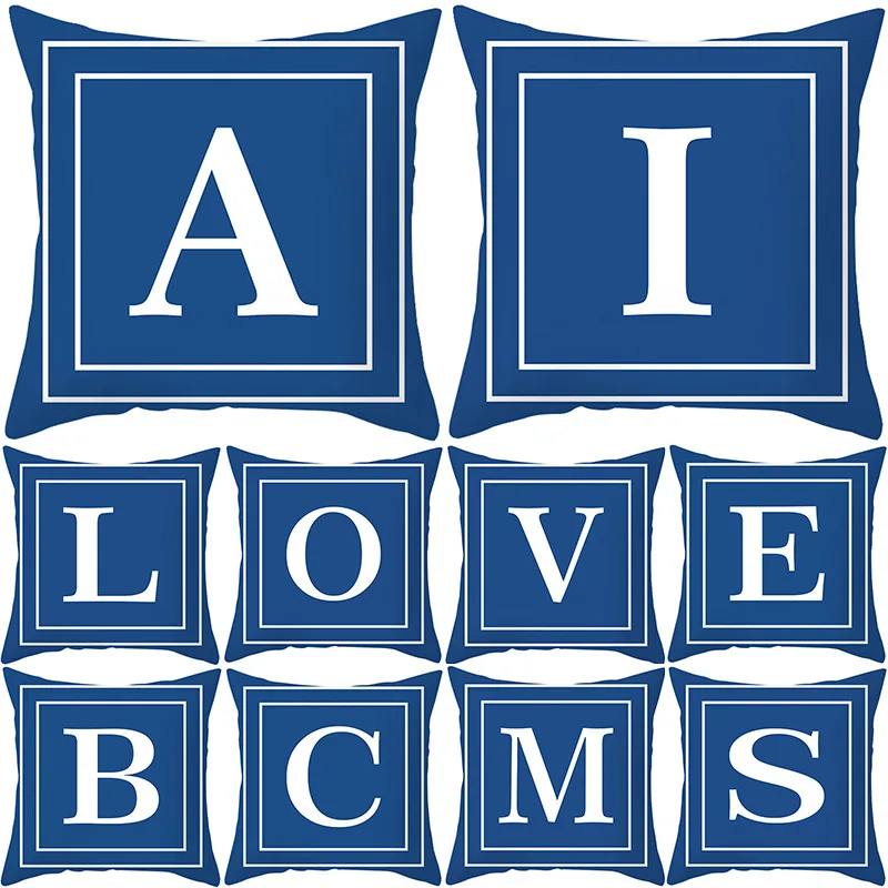 Товары для дома персиковый чехол подушки на заказ синяя Подушка с английскими