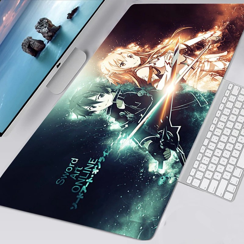

Sword Art Online Gaming Mouse Pad Large XXL 90X30 Mousepad Gamer Big Mouse Mat Computer Mausepad Mause Keyboard Desk Mat 80X30
