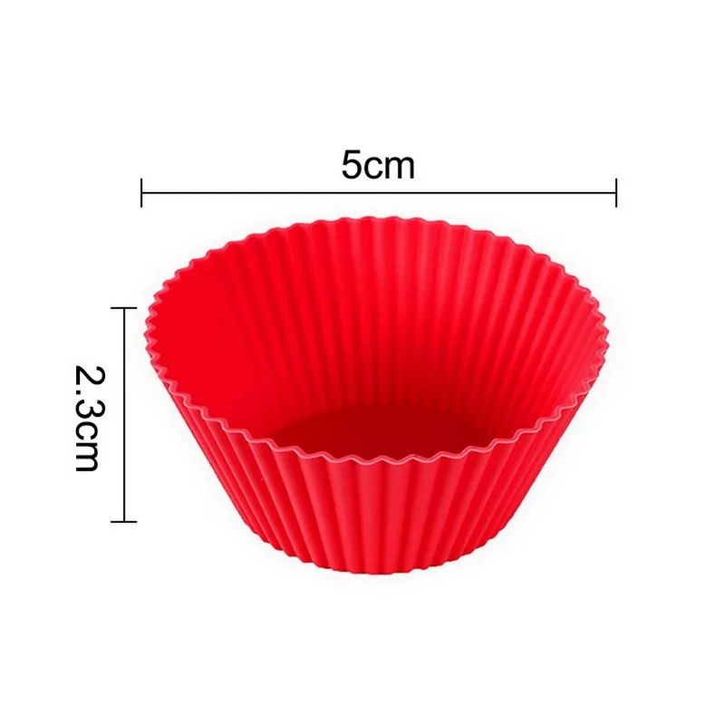 

12pcs/set Silicone Cake Mold Round Shaped Muffin Cupcake Baking Molds Kitchen Cooking Bakeware Maker DIY Cake Decorating Tools
