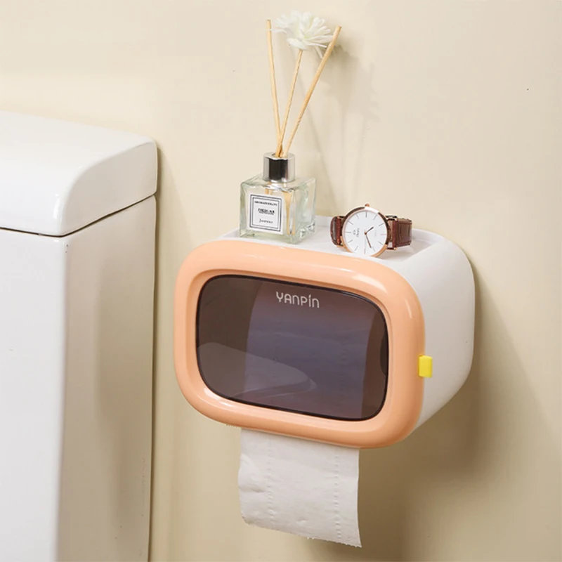 

3 Color Creative Toilet Paper Holder Waterproof Toilet Tissue Storage Box Rack Wall Mounted Bathroom Bathroom Accessories