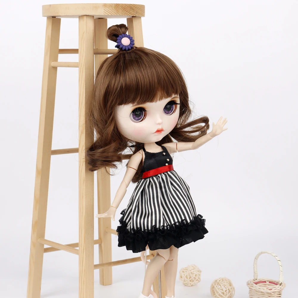 

Aidolla Blyth Doll Hair Wig Long Bangs Curly Hair Doll Accessories High Temperature Fiber Wavy Wig For DIY Doll Girl Gift