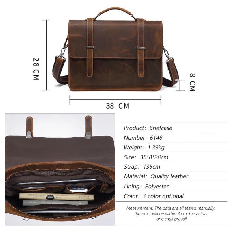 

JOYIR High Quality Men Shoulder Bags Vintage Waterproof Messenger Bag for Men Fashion Business Handbag Men Casual Crossbody Bag