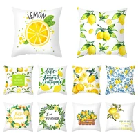 summer fruits cushion cover 45x45 yellow green pillow cover lemons letter decorative pillowcase sofa cushions nordic home decor