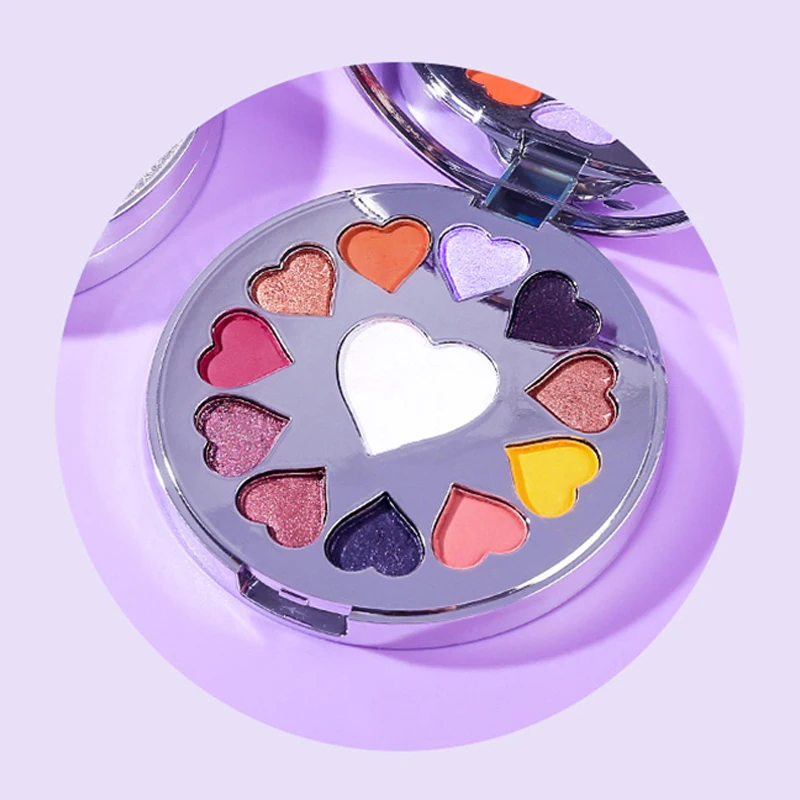 

4 Pcs/Set Mascara 12 Colors Eyeshadow Palette Lipstick Cosmetics Make Up Kits Romantic Purple Gift Box Suitable for Beginners
