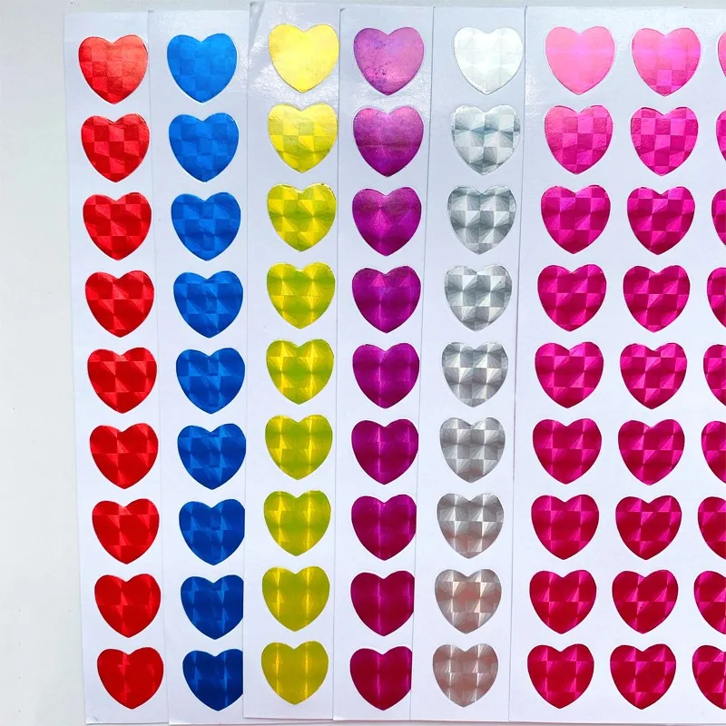 540pcs Sealing Stickers Children Student Reward Stationery Laser Love Heart Blank DIY Wedding Birthday Gift Decoration - купить по