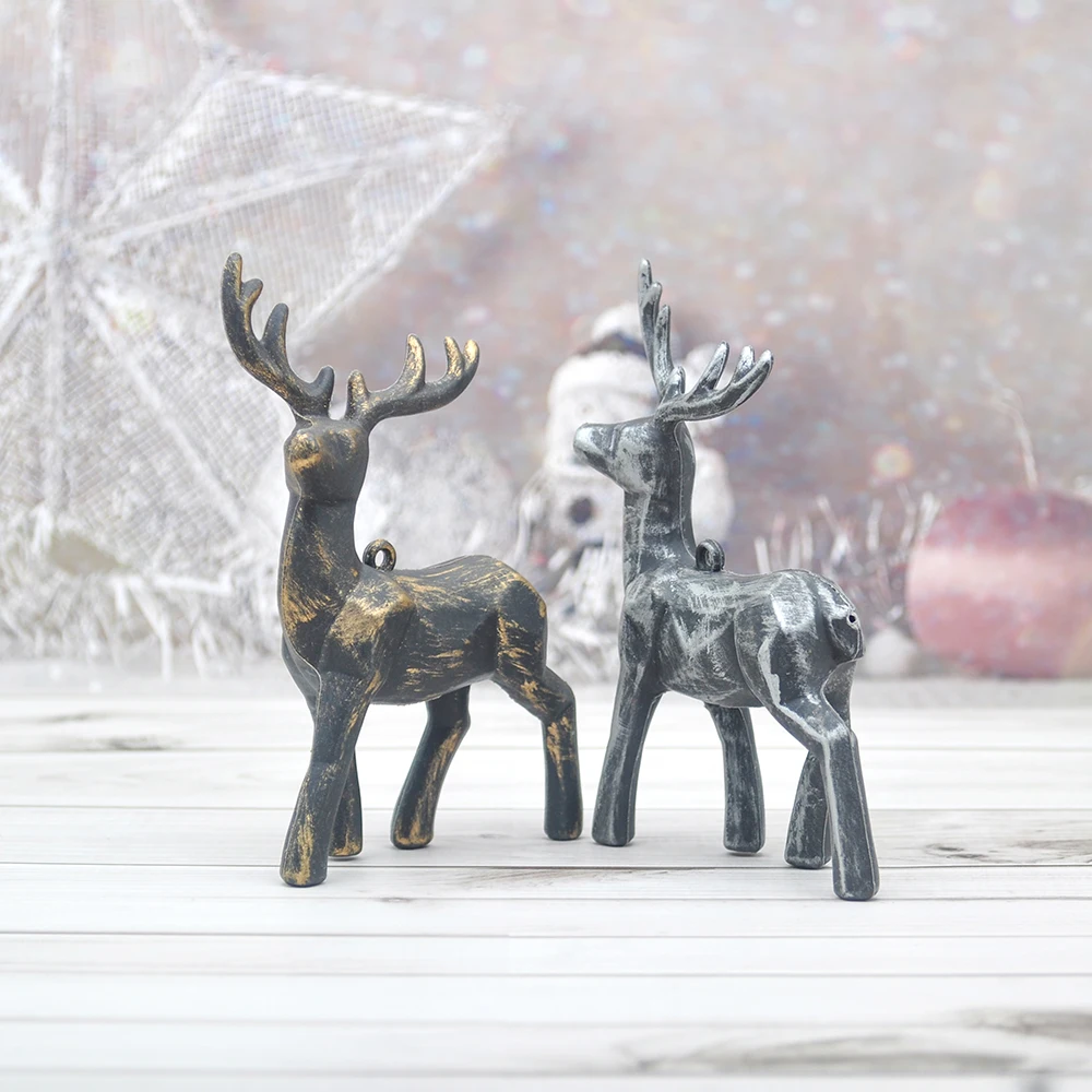 Олень Рождественский олень лось Новогодняя пластиковая подвеска Украшение для